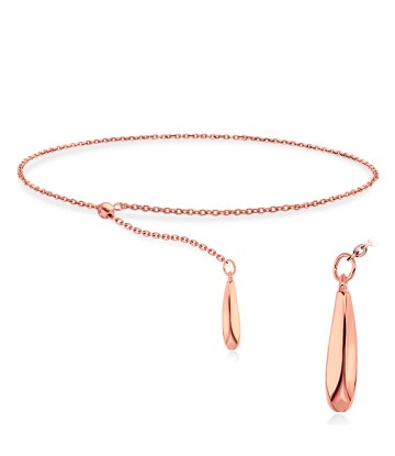 Rose Gold plated Drop Shape Silver Bracelet BRS-445-RO-GP